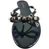 image:imageTOP Moda Womens Studded Jelly Flip Flops Sandals with BowBlack