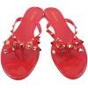 image:imageTOP Moda Womens Studded Jelly Flip Flops Sandals with BowRed