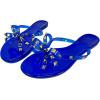 image:imageTOP Moda Womens Studded Jelly Flip Flops Sandals with BowRoyal Blue3