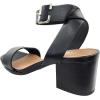 image:imageTruFox Womens Chunky Block Low Heel Ankle Strap Open Toe Dress SandalBlack