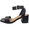 image:imageTruFox Womens Chunky Block Low Heel Ankle Strap Open Toe Dress SandalBlack