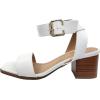 image:imageTruFox Womens Chunky Block Low Heel Ankle Strap Open Toe Dress SandalWhite