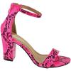 image:imageOver the Toe Strap Ankle Wrap Strap Heel Open Toe Medium Heel Pink Snake 65