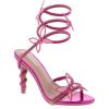 image:imageTOP MODA Womens Open Toe Formal Rhinestone Butterfly Spiral Wrap Around Stiletto Heel Sandals Fuchsia MetallicFuchsia Metallic