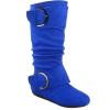 image:imageTOP Moda Bank81 Womens Fashion Round Toe Flat Heel Zipper Buckle Slouchy MiRoyal Blue