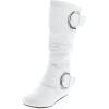 image:imageTOP Moda Bank81 Womens Fashion Round Toe Flat Heel Zipper Buckle Slouchy MiWhite Pu