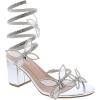 image:imageTOP Moda Diamond29 Womens Butterfly Spiral Coil Wrap Dressy Block Heel Sandal Nonslip sole Rhinestone High Heel Sandals For Wedding Party Prom Evening WearSilver Metallic