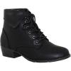 image:imageTOP Moda EC89 Womens Foldover Lace Up Low Chunky Heel Ankle BootiesBlack