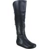 image:imageTOP Moda Night76 Womens Mid Calf Round Toe Buckle Slouched Flat BootsBlack Lace