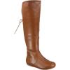 image:imageTOP Moda Night76 Womens Mid Calf Round Toe Buckle Slouched Flat BootsTan Lace