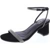 image:imageTOP Moda Shoes Women Block Short Heels Open Toe Ankle Strap Bling Rhinestone City1Black Nubuck