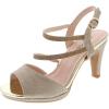 image:imageTOP Moda Shoes Women Stiletto Heels Open Peep Toe Ankle Strap Bling Rhinestone Glitter Pamela1Champagne