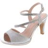 image:imageTOP Moda Shoes Women Stiletto Heels Open Peep Toe Ankle Strap Bling Rhinestone Glitter Pamela1Silver