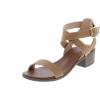 image:imageTOP Moda Vision75 Womens Ankle Wrap Adjustable Buckle Stacked Chunky Heel SandalTan Nb