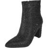 image:imageTOP Moda Women Ankle Boots Block High Heels Rhinestone Bling Glitter Short Booties Side Zipper PointedToe Brazil8Black