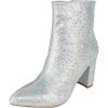 image:imageTOP Moda Women Ankle Boots Block High Heels Rhinestone Bling Glitter Short Booties Side Zipper PointedToe Brazil8Silver