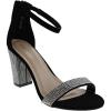 image:imageTOP Moda Womens Chunky Heel Ankle Strap SandalsRhinestone Block Heel SandalBlack Nub