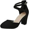 image:imageTOP Moda Womens Closed Toe Ankle Strap Low Heel SandalBlack Nub