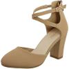 image:imageTOP Moda Womens Closed Toe Ankle Strap Low Heel SandalTan Nub