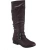 image:imageTOP Moda Womens Coco20 Knee High Round Toe Buckle Slouched Riding Flat BootsBrown