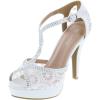 image:imageTOP Moda Womens Hy5 Formal Evening Party Lace Ankle TStrap Peep Toe Stiletto High Heel PumpsWhite1