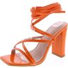 image:imageTOP Moda Womens Lace Up Wrap Around Strap High Heel SandalsOrange Patent