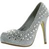 image:imageTOP Moda Womens Mango25 Rhinestone Studded Sparkling Platform Stiletto Heel Dress PumpsSilver