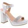 image:imageTOP Moda Womens Open Toe Chunky High Heel Ankle Strap Rhinestone Platform SandalsSilver Rhinestone