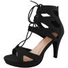 image:imageTOP Moda Womens Pebble2 Gladiator Lace Up Bootie SandalsBlack