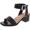 image:imageTruFox Womens Chunky Block Low Heel Ankle Strap Open Toe Dress SandalBlack