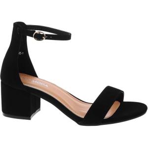 image:imageOver the Toe Strap Ankle Wrap Strap Heel Open Toe Block Heel 2 Low Black 11