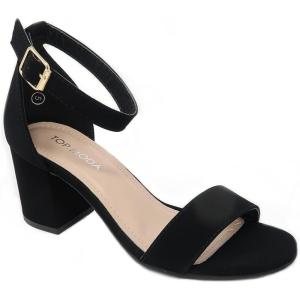 image:imageOver the Toe Strap Ankle Wrap Strap Heel Open Toe Medium Heel Black 5