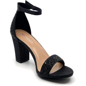 image:imageOver the Toe Strap Ankle Wrap Strap Heel Open Toe Medium Heel Hannah3 Black G 7