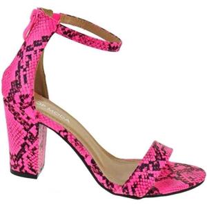 image:imageOver the Toe Strap Ankle Wrap Strap Heel Open Toe Medium Heel Pink Snake 65