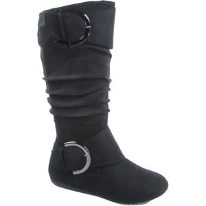 image:imageTOP Moda Bank81 Womens Fashion Round Toe Flat Heel Zipper Buckle Slouchy MiBlack