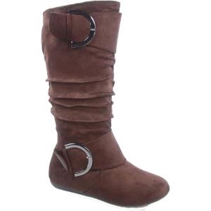 image:imageTOP Moda Bank81 Womens Fashion Round Toe Flat Heel Zipper Buckle Slouchy MiBrown