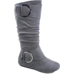 image:imageTOP Moda Bank81 Womens Fashion Round Toe Flat Heel Zipper Buckle Slouchy MiGrey