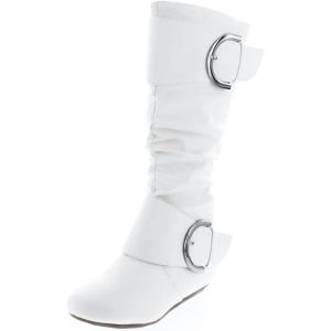 image:imageTOP Moda Bank81 Womens Fashion Round Toe Flat Heel Zipper Buckle Slouchy MiWhite Pu