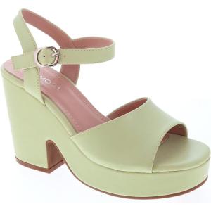 image:imageTOP Moda Women Open Toe Ankle Strap Platform Chunky Block High Heeled SandalsMint Pu