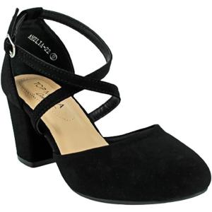 image:imageTOP Moda Womens Chunky Block Heels Closed Toe Ankle Strap Pumps Dress ShoesNew Black