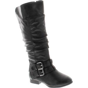 image:imageTOP Moda Womens Coco20 Knee High Round Toe Buckle Slouched Riding Flat BootsBlack