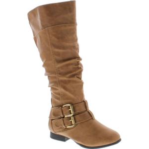 image:imageTOP Moda Womens Coco20 Knee High Round Toe Buckle Slouched Riding Flat BootsTaupe