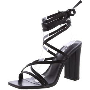 image:imageTOP Moda Womens Lace Up Wrap Around Strap High Heel SandalsBlack