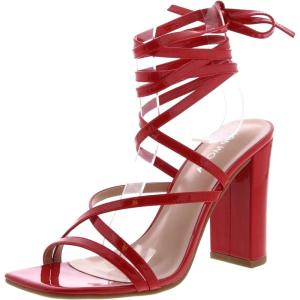 image:imageTOP Moda Womens Lace Up Wrap Around Strap High Heel SandalsRed