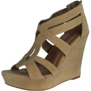 image:imageTOP Moda Womens Lindy66 Open Toe Platform Wedge SandalsTaupe