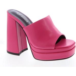 image:imageTOP Moda Womens Platform Slip On Chunky High Heel SandalsFuchsia Pu