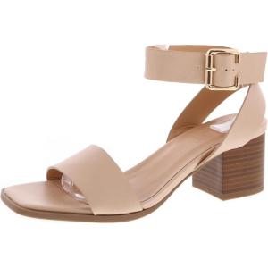 image:imageTruFox Womens Chunky Block Low Heel Ankle Strap Open Toe Dress SandalNatural