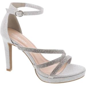 image:imageWomens Ankle Strap Open Toe High Stiletto Platform Dress Pump Heel SandalsSilver Glitter