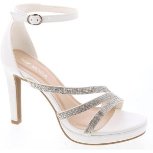 image:imageWomens Ankle Strap Open Toe High Stiletto Platform Dress Pump Heel SandalsWhite Pu