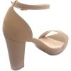image:imageOver the Toe Strap Ankle Strap Platform High Heel Open Toe Dress Sandal Top M Thomas52 Tan S 8